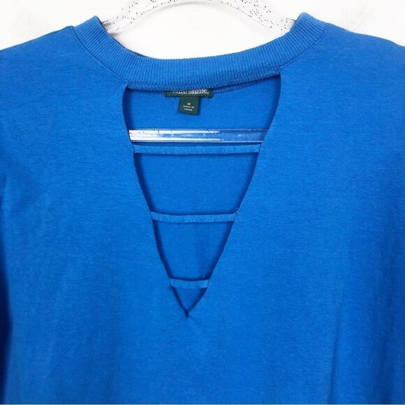 WILD FABLE | Blue Short Sleeve Cropped Tee Cutout Choker Style Women’s Size M - Picture 5 of 10